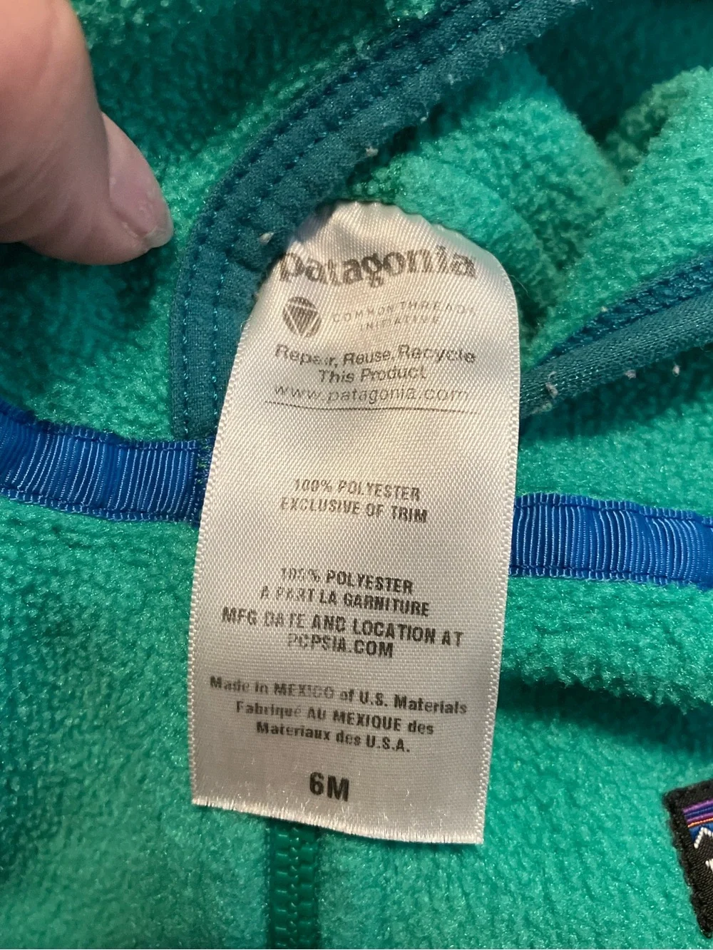 Patagonia Kids Green Fleece Hooded Zip Jacket